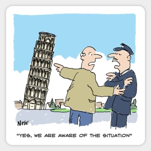 Leaning Tower of Pisa Alarms a Tourist Sticker